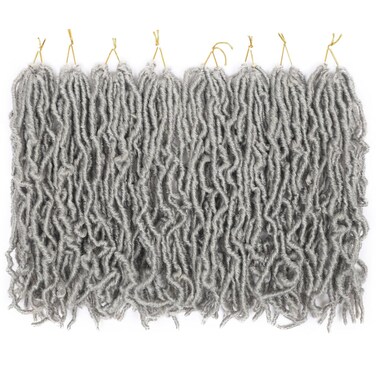 8 Packs Short Faux Locs Crochet Hair 120 Strands 12Inch Soft Locs wavy Dreadlocks Crochet Braids Natural Black Pre-Looped Crochet Hair for Women