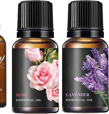 Rose Lavender Essential Oil Set, Rose Fragance Oil Lavender Oil Set for Diffuser, Massage, Aromatherapy, Bath, Skin Care, Soap/Candles Making 2 x 10ml