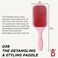 Denman Power Paddle for Fast and Comfortable Detangling and Blow Drying D38 - Combination of D3 Styling Pins &amp; Paddle Brush (White)