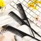 Leinuosen 3 Pack Wide Tooth Tail Combs, Black Carbon Fiber Teasing Salon Back Styling Comb Anti Static Heat Resistant, Suitable for All Kinds of Hair