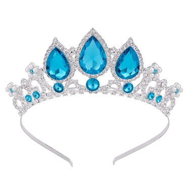 Elsa Crown Tiaras for Girls, Vofler Frozen Princess Mermaid Costume Light Blue Silver Crystal Headband Hair Accessories for Queen Adult Little Girl Kids Birthday Wedding Pageant Prom Halloween Party