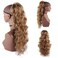 CINHOO 24Inch Long Ponytail Extension Body Wavy Blonde Drawstring Ponytail for Black Women Clip in Ponytail Extension Synthetic Curly Wavy Pony Tail Hair Piece for Women Gold mixed Brown Ponytail