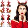 Antler Hair Clip 4 Pairs Cute Reindeer Hair Barrettes Alligator Deer Horn Hairclips and Ears Hair Pins for Christmas Party (Red)