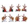 Antler Hair Clip 4 Pairs Cute Reindeer Hair Barrettes Alligator Deer Horn HairClips and Ears Hair Pins for Christmas Party (Brown)