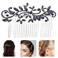 Lurrose Wedding Hair Comb Blue Rhinestone Hair Comb Hairpin Bride Vintage Flower Crystal Overtone Bridal Hair Accessories for Bridal Bridesmaid