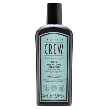AMERICAN CREW Men's Pre-Styler Fiber Shampoo for Damaged &amp; Fine Hair, Strengthening Shampoo, Adds Thickness &amp; Shine, Vegan, 8.4 fl oz