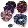 Velvet Scrunchies With Pocket Zipper Hair Ties for Women Big Vsco Girl Stuff Scrunchy Hidden Hair Scrunchie Ponytail Holder Elastic Bands Gift for Friend