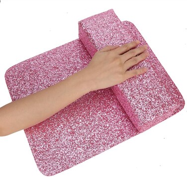 Nail Art Hand Pillow, Shinning Sequins Nail Art Table Mat Cushion Pad Pillow Hand Holder Hand Rest Manicure Tool(03)