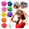4Pcs Red 8 cm Hawaiian Flower Hair Clip for Women Girls Fashion Bohemian Flowers Hair Accessory for Dancer Bridal Wedding Beach Party