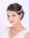 Bridal Feather Headband White Feather Fascinator Crystal Head Chain with Teardrop Tassel Bohamian Wedding Hair Accessories Prom Festival Hair Piece for Women and Girls
