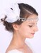 Bridal Feather Headband White Feather Fascinator Crystal Head Chain with Teardrop Tassel Bohamian Wedding Hair Accessories Prom Festival Hair Piece for Women and Girls