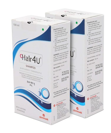 Glenmark Hair4U Shampoo 100 ml (Pack of 2), from Life Line Medicos