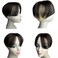 100% Human Hair Topper for Short Hair Wowen 15cm Mini Straight Clip in Hair Bangs Fringe for Thinning Hair (1B)