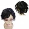 Short Curly Wavy Human Hair Toppers for Women and Men Clip In Toupee With Side Bangs Hair Partial Wig Wiglets Hairpieces (Black)