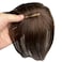Natural Human Hair Bangs Side Fringe for Women 3D Middle Part False Bangs Clip-in Extensions Invisible Hairpieces Human Hair Topper (Brown)