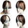 Natural Human Hair Bangs Side Fringe for Women 3D Middle Part False Bangs Clip-in Exrensions Invisible Hairpieces Human Hair Topper (Dark Brown Color)