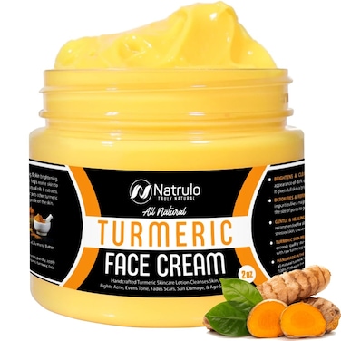 Turmeric Cream for Face &amp; Body - All Natural Turmeric Cream Skin Brightening Lotion - Turmeric Cream Cleanses Skin, Fights Acne, Evens Tone - Pure Handcrafted Skincare Made in the USA 2 Oz