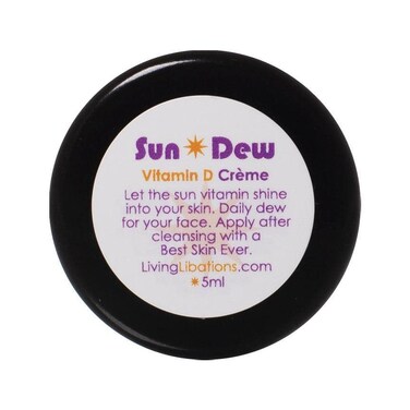 LIVING LIBATIONS - Organic Sun Dew Transdermal Vitamin D Cr&egrave;me   Natural, Wildcrafted, Vegan Clean Beauty (0.17 oz   5 ml)