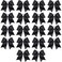 Cheer Bows, Caenagrion 18 PCS 8" Large Black Cheer Hair Bows Ponytail Holder Elastic Band Handmade for Cheerleaders Teen Girls College Sports (Black)