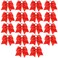 Cheer Bows, Caenagrion 18 PCS 8" Large Red Cheer Hair Bows Ponytail Holder Elastic Band Handmade for Cheerleaders Teen Girls College Sports (Red)