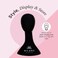 MILANO COLLECTION 17&rdquo; PVC Lightweight Wig Head Mannequin, Wig Head Stand for Styling, Display, and Wig Storage, Compatible with All T-Pins (Glossy Black)