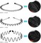 Black Men Fashion Metal Wavy Headband Reusable Hair Band Hoop Party Hairpins Headwear Hair Accessories Deft Women's Fashion Headbands