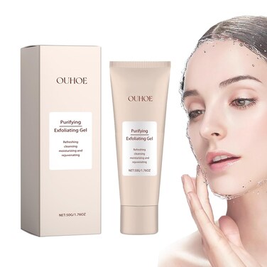 Purifying Exfoliating Gel, Bamboo Charcoal Blackhead, Face and Body Exfoliating Scrub Gel, Deep Cleansing Moisturizing Facial Exfoliator for All Types Skin
