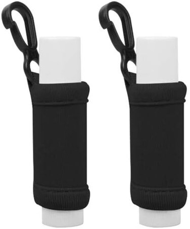 Chapstick Holder Keychain &ndash; Lip Balm Sleeve &ndash; Premium Neoprene with Key Chain Clip &ndash; Perfect for Chap Stick or Lip Gloss (Black, 2 Pack)