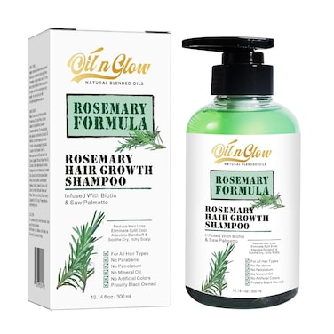 Rosemary Hair Growth Shampoo For Thickening, Regrowth &amp; Strengthening Formula for Men &amp; Women with Biotin &amp; Scalp DHT Blocker Saw Palmetto For Thinning Hair and Hair Loss 10 Fl. Oz- Fragrance Free
