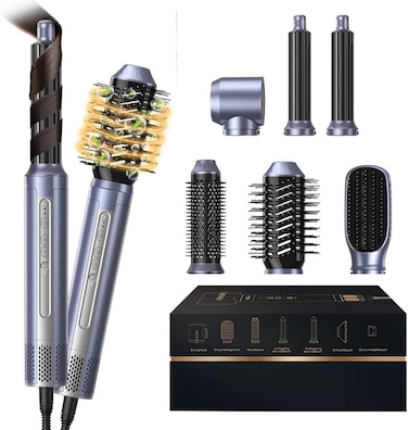 6 in 1 Multistyler Hair Styling Tools Blow Dryer w/ 200 Millions Ions &amp; Coanda Tech - 110000 RPM Curling Wand Straightener Brush Volumizer - Auto Wrap Curlers Air Drying Styler Volumizing