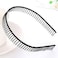 Hairstyle 2 Pcs Metal Black Slim Spring Headband Hair Style Headwear Hoop w Teeth : H21 (2 Black Metal-S)