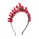 Bubbmi Red Raw Crystal Crown Headband, Natural Quartz Rhinestone Tiara Headpiece for Women Girls Christmas Party Photography Prop