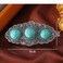 Turquoise Decorative Hair Barrettes for Women 3 PCS Western Sliver Hair Clips 2.36 Inch Metal Hair Barrette Accessories