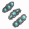 Turquoise Decorative Hair Barrettes for Women 3 PCS Western Sliver Hair Clips 2.36 Inch Metal Hair Barrette Accessories