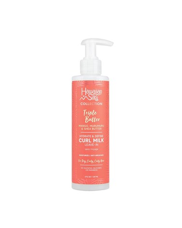 Hawaiian Silky Mango and Murumuru Butter Leave-In Curl Milk, 8 fl oz with Shea Butter for Moisture &amp; Anti-Breakage   No Sulfate, Silicones or Parabens Triple Butter Collection