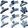12 Pcs Claw Clips, Multi-Shapes Hair Clips for Women, Non-Slip Large Jaw Claw Clips for Thick Thin Curly Hair Accessories (Blue)