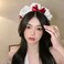 Black Women Girls Lolita Headband Lace Bow Hair Band Maid Anime Cosplay Headwear Ribbon Bowknot Cute Hair Band Party Hair Accessories Women's Fashion Headbands