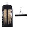 Hairro Hair Extensions Hanger Wooden Hair Holder with Double Anti-slip Stickers for Clip in Extensions Bundles, 10 Inch Black