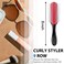 Hair Brush for Women Men Curly Wet or Dry Hair Classic Styling Brushes 9 Row for Natural Thick Hair, Blow Separating, Shaping Defining Detangling Curls Tools Travel Bristle Black Hairbrush