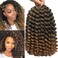 CLIONE 12 Inch 5 Pcs Wand Curl Crochet Hair, Jamaican Bounce, Synthetic Curly Braiding Hair Extensions, T27, 120 grams, Ceramic Heater Surface