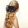 OIIKI 2 Pack Korean-Style Lace Mesh Barrette Hair Clips, Breathable Flower Dot Clips for Wedding, Party, Valentine's Day (Black, White)