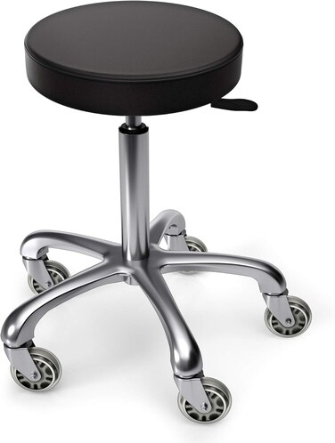 TASALON Adjustable Rolling Stool - Swivel Workbench Stool for Kitchen, Salon, Spa &amp; More - Black