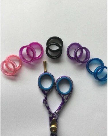 10X Barber Hair Shears Scissors Finger Rings Grips Inserts 5 sets SIZE SMALL