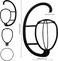 KEILEOHO 10 Pack 15 Inch Wig Hanger, Portable Hanging Wig Holder Stand, Collapsible Wig Display Hanger, Wig Rack for Multiple Wigs and Hats, Black