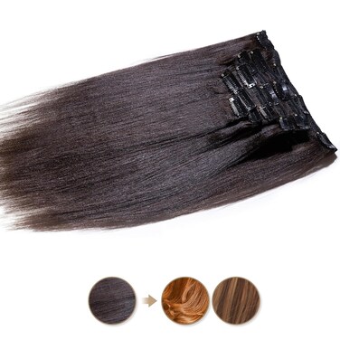 Last 5 Years Raw Natural Light Yaki Relaxed Straight Clip In Lift 613 Real One Donor Straight Virgin Human Hair Extensions Clip Ins Weft Extension For Black Women (yaki 16in, Natural Black)
