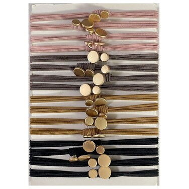 16PCS Thin Hair Ties, Boho Hair Ties Bracelets Ponytail Holders for Women, Cute Metal Beads Ties Decorative Hair Elastics