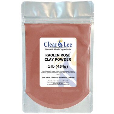 Kaolin Rose Pink Clay Cosmetic Grade Powder - 100% Pure Natural Powder - Great For Skin Detox, Rejuvenation, and More - Heal Damaged Skin - DIY Clay Face Mask (1 lb)