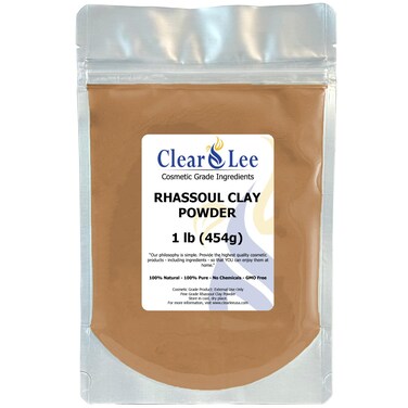 Rhassoul Ghassoul Clay Cosmetic Grade Powder - 100% Pure Natural Powder - Great For Skin Detox, Rejuvenation, and More - Heal Damaged Skin - DIY Clay Face Mask (1 LB)