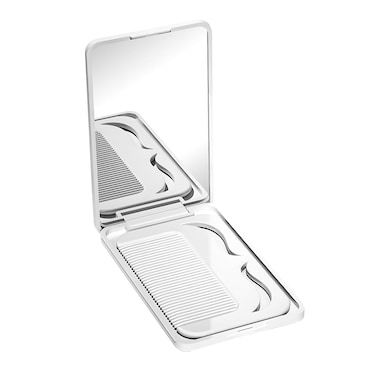 Protable Folding Mirror with Case, Compact Travel Mirror with Hair Comb for Purse Bag, Small Pocket Makeup Mirror for Women Girls,Easy to Carry (White)