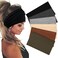 6 Pack Extra Wide Headbands For Women Stretch Headband Boho Head Bands Women's Hair Band Turban Workout Sports Hairband Accessories (Black, Brown, Army Green, khaki, Dark Gray, Light Gray, 6 Pack)